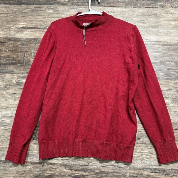 Joseph A Red Sweater with Soft Texture and Relaxed Fit - Picture 1 of 4